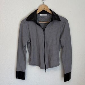 Vintage Rayure Paris Herringbone Double Zip Jacket Size 46 (Large)